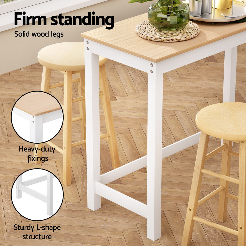 Table & Bar Stools: Artiss Bar Table and Stools Set Dining Desk Kitchen Chairs Cafe Pub