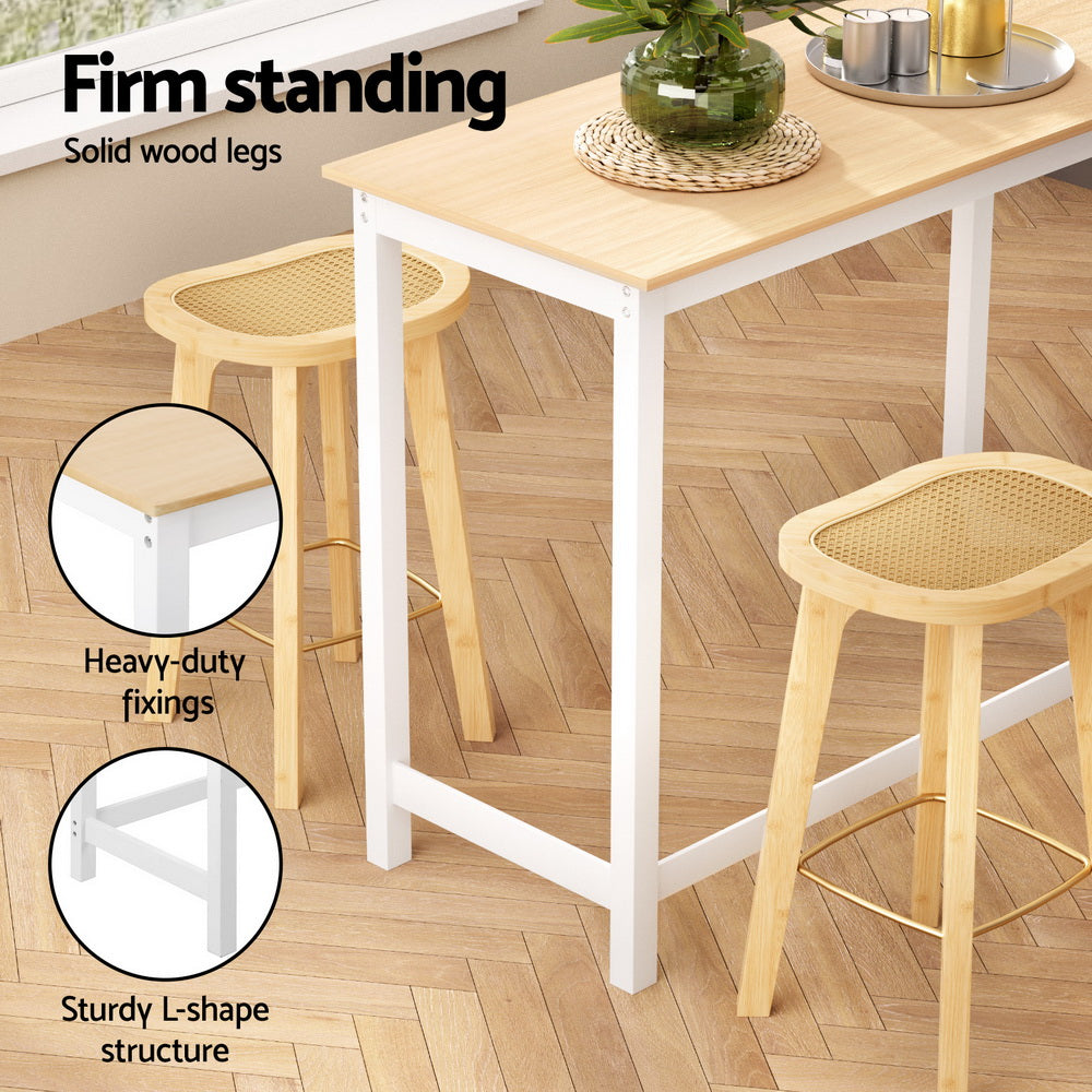 Table & Bar Stools: Artiss Bar Table and Stools Set Dining Desk Kitchen Chairs Cafe Pub