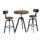 Table & Bar Stools: Artiss Bar Table and Stools Set Dining Desk Industrial Kitchen Chairs Cafe Pub