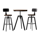 Table & Bar Stools: Artiss Bar Table and Stools Set Dining Desk Industrial Kitchen Chairs Cafe Pub