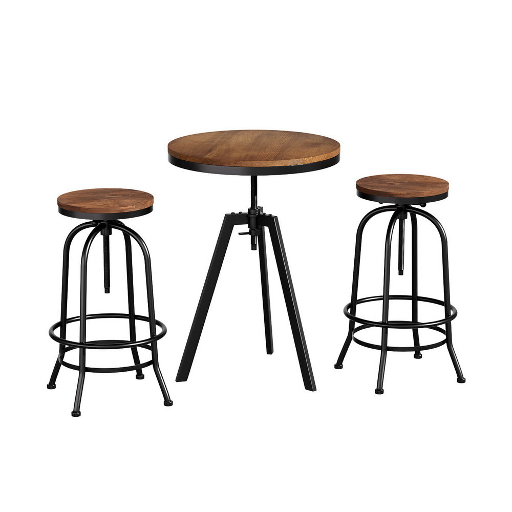 Table & Bar Stools: Artiss Bar Table Stools Set Dining Desk Industrial Kitchen Chairs Cafe Pub