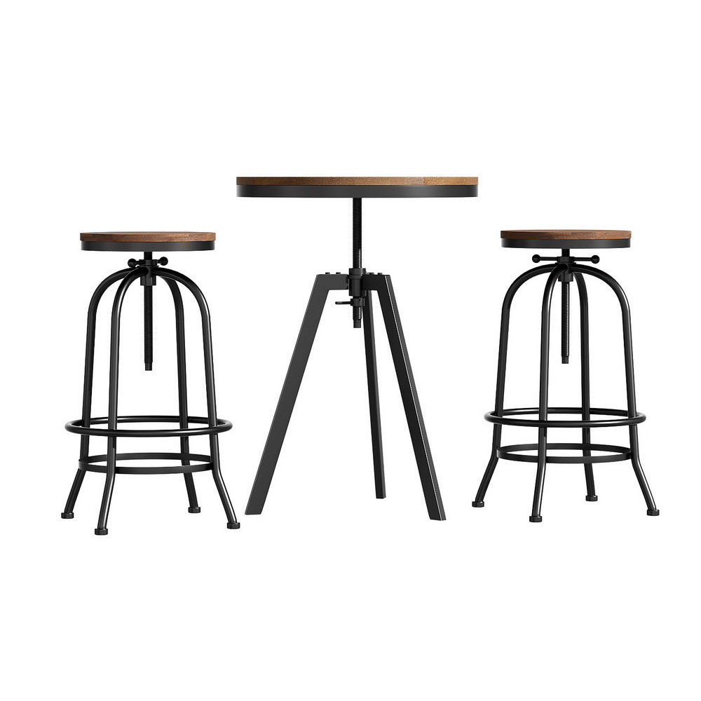 Table & Bar Stools: Artiss Bar Table Stools Set Dining Desk Industrial Kitchen Chairs Cafe Pub