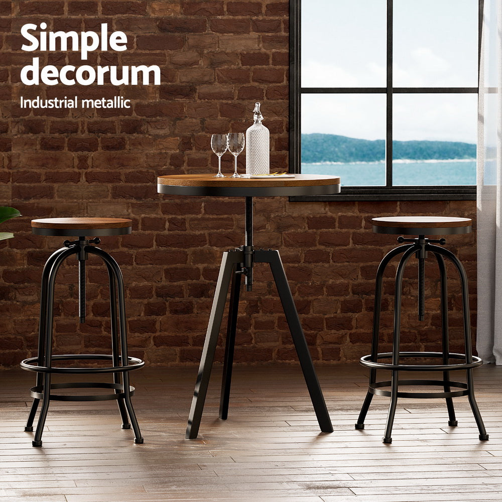 Table & Bar Stools: Artiss Bar Table Stools Set Dining Desk Industrial Kitchen Chairs Cafe Pub