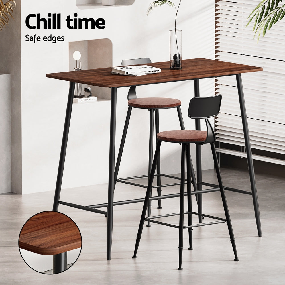 Table & Bar Stools: Artiss Bar Table and Stools Set Dining Desk Kitchen Chairs Cafe Pub
