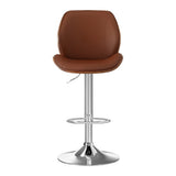 Table & Bar Stools: Artiss 4X Bar Stools Bentwood Adjustable Kitchen Counter Chair Leather Brown