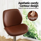 Table & Bar Stools: Artiss 4X Bar Stools Bentwood Adjustable Kitchen Counter Chair Leather Brown