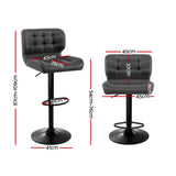 Massage Chairs: Artiss 4x Bar Stools Gas Lift Leather Padded Grey
