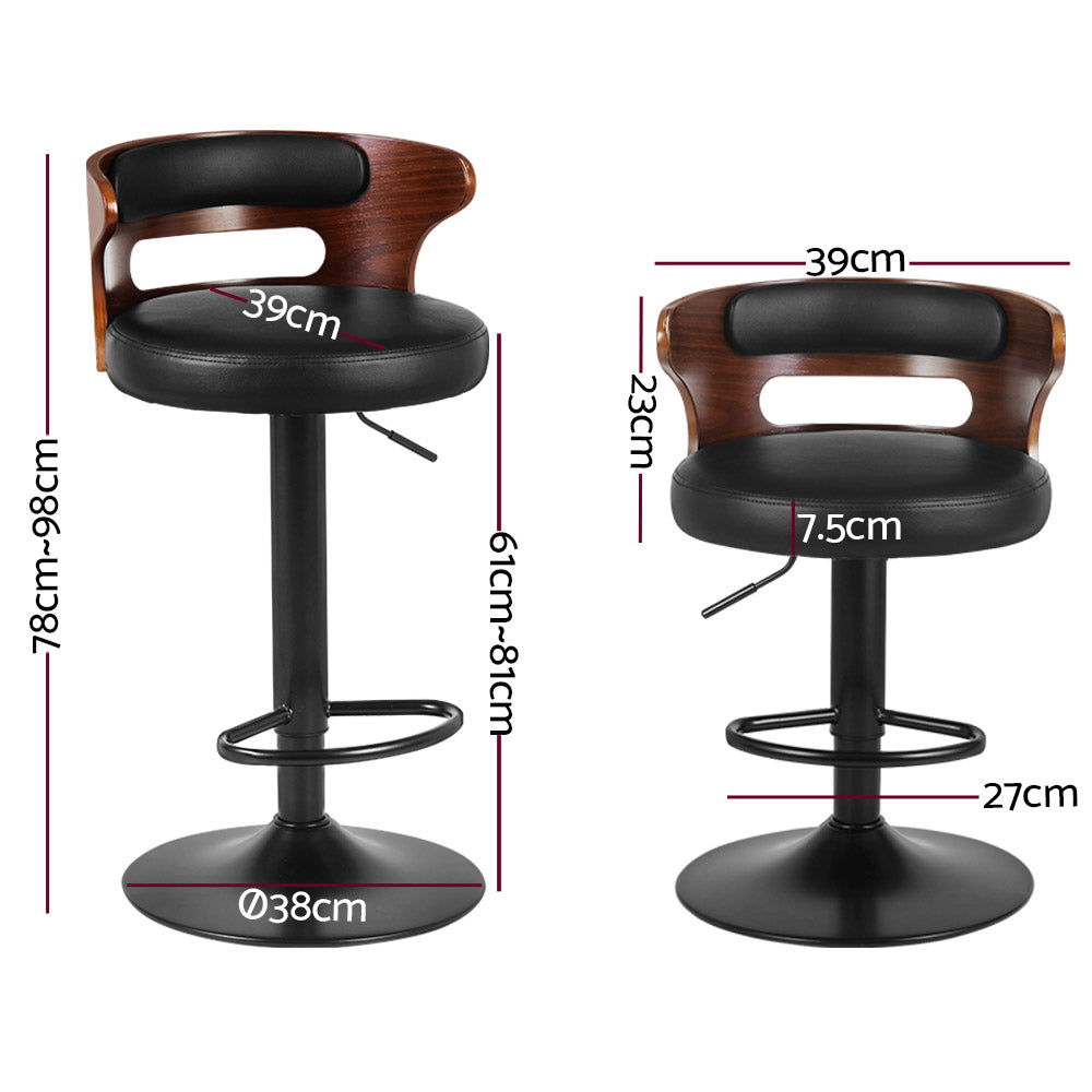 Table & Bar Stools: Artiss 2x Bar Stools Gas Lift Faux Leather