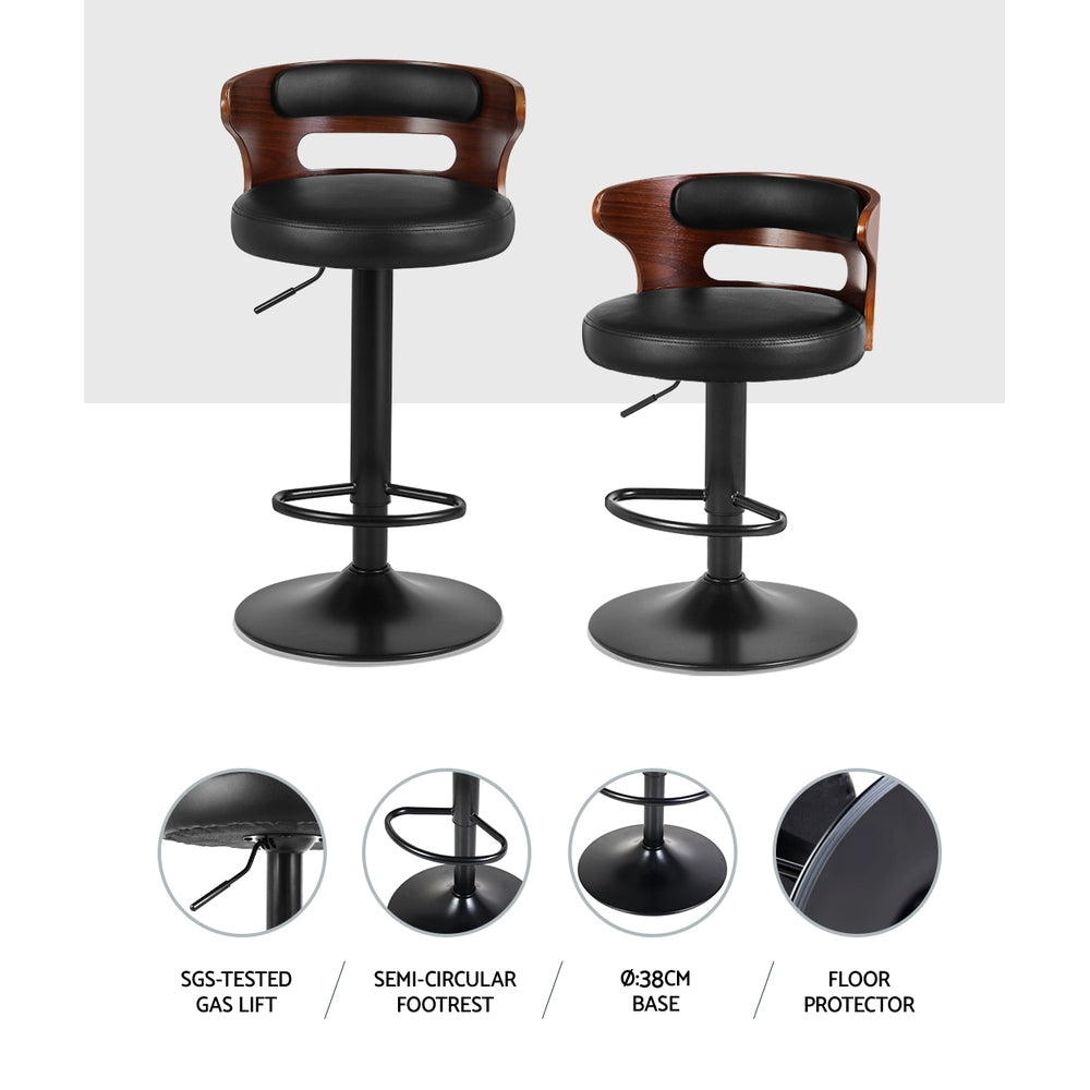 Table & Bar Stools: Artiss 2x Bar Stools Gas Lift Faux Leather