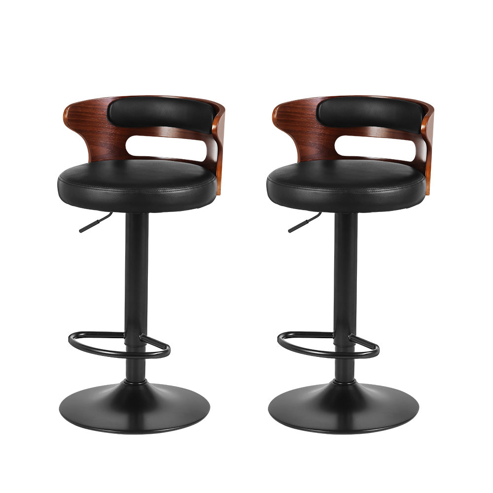 Table & Bar Stools: Artiss 2x Bar Stools Gas Lift Faux Leather