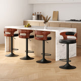 Table & Bar Stools: Artiss 4x Bar Stools Gas Lift Faux Leather