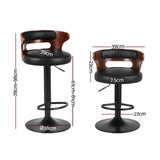 Table & Bar Stools: Artiss 4x Bar Stools Gas Lift Faux Leather
