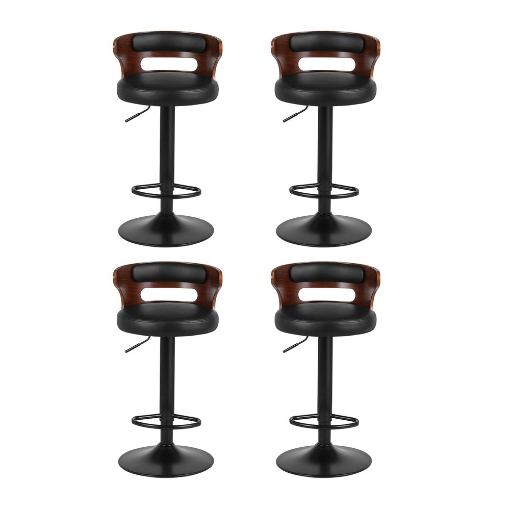 Table & Bar Stools: Artiss 4x Bar Stools Gas Lift Faux Leather