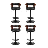 Table & Bar Stools: Artiss 4x Bar Stools Gas Lift Faux Leather