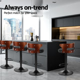 Table & Bar Stools: Artiss 4x Bar Stools Gas Lift Faux Leather