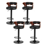 Table & Bar Stools: Artiss 4x Bar Stools Gas Lift Faux Leather