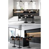 Table & Bar Stools: Artiss Bar Stools Gas Lift Leather w/Armrest All Black