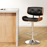 Table & Bar Stools: Artiss Bar Stools Gas Lift Leather Black