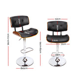 Table & Bar Stools: Artiss Bar Stools Gas Lift Leather Black