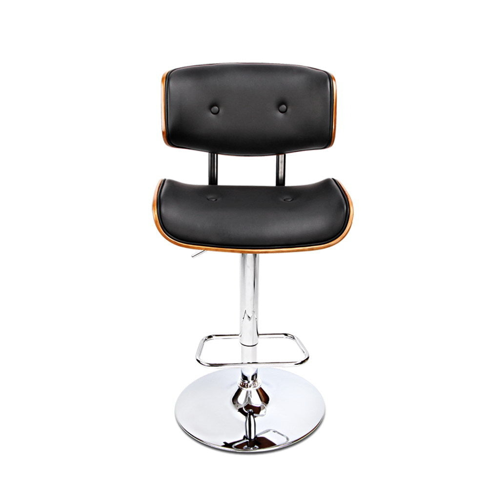 Table & Bar Stools: Artiss Bar Stools Gas Lift Leather Black