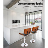 Table & Bar Stools: Artiss Bar Stools Gas Lift Leather Black