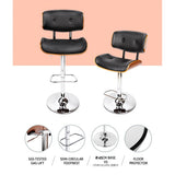 Table & Bar Stools: Artiss Bar Stools Gas Lift Leather Black