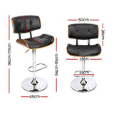 Massage Chairs: Artiss 4x Bar Stools Gas Lift Leather Black