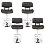 Massage Chairs: Artiss 4x Bar Stools Gas Lift Leather Black