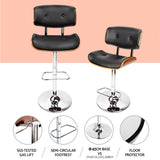 Massage Chairs: Artiss 4x Bar Stools Gas Lift Leather Black