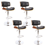 Massage Chairs: Artiss 4x Bar Stools Gas Lift Leather Black