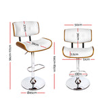 Table & Bar Stools: Artiss Bar Stools Gas Lift Leather White
