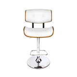 Table & Bar Stools: Artiss Bar Stools Gas Lift Leather White