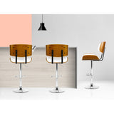 Table & Bar Stools: Artiss Bar Stools Gas Lift Leather White