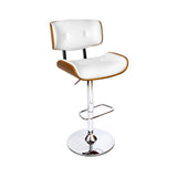 Table & Bar Stools: Artiss Bar Stools Gas Lift Leather White