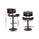 Table & Bar Stools: Artiss Bar Stools Gas Lift Leather All Black