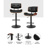Table & Bar Stools: Artiss Bar Stools Gas Lift Leather All Black