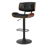 Table & Bar Stools: Artiss Bar Stools Gas Lift Leather All Black
