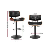 Table & Bar Stools: Artiss 4x Bar Stools Gas Lift Leather All Black