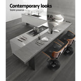 Table & Bar Stools: Artiss 4x Bar Stools Gas Lift Leather All Black