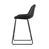 Table & Bar Stools: Artiss Bar Stools Kitchen Counter Barstools Leather Metal Chairs Black x2