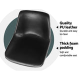 Table & Bar Stools: Artiss Bar Stools Kitchen Counter Barstools Leather Metal Chairs Black x2
