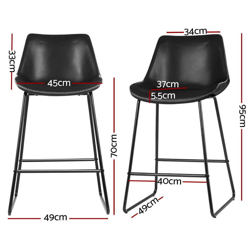 Massage Chairs: Artiss 4x Bar Stools Leather Padded Metal Legs Black