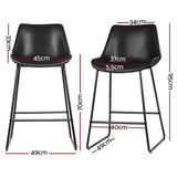 Massage Chairs: Artiss 4x Bar Stools Leather Padded Metal Legs Black