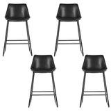 Massage Chairs: Artiss 4x Bar Stools Leather Padded Metal Legs Black
