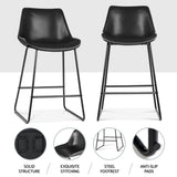 Massage Chairs: Artiss 4x Bar Stools Leather Padded Metal Legs Black