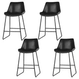 Massage Chairs: Artiss 4x Bar Stools Leather Padded Metal Legs Black