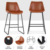 Massage Chairs: Artiss 4x Bar Stools Leather Padded Metal Legs Brown