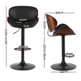 Table & Bar Stools: Artiss Bar Stools Kitchen Leather Barstools Swivel Gas Lift Vintage Chairs Black