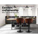 Table & Bar Stools: Artiss Bar Stools Kitchen Leather Barstools Swivel Gas Lift Vintage Chairs Black