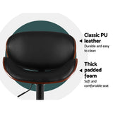 Table & Bar Stools: Artiss Bar Stools Kitchen Leather Barstools Swivel Gas Lift Vintage Chairs Black